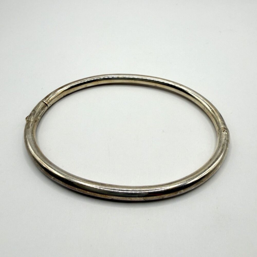 Dyadema Italy 925 Sterling Silver Oval Hinged Bangle Bracelet 8" 8.1g